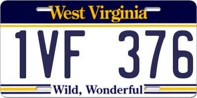 WV license plate 1VF376