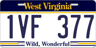 WV license plate 1VF377