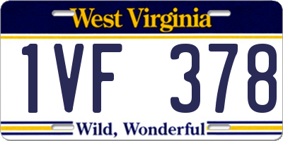 WV license plate 1VF378