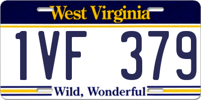 WV license plate 1VF379