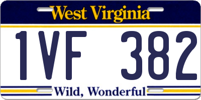 WV license plate 1VF382