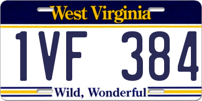 WV license plate 1VF384
