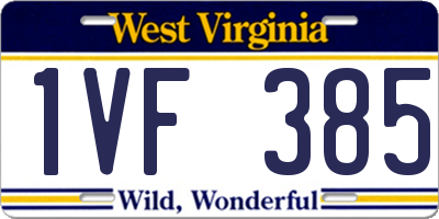 WV license plate 1VF385