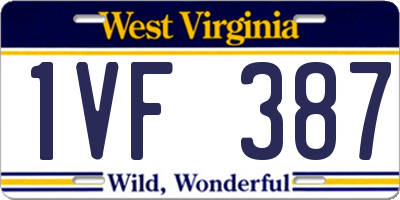 WV license plate 1VF387