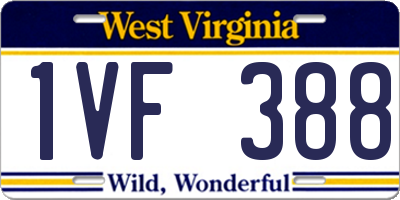 WV license plate 1VF388