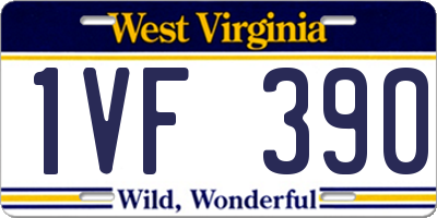 WV license plate 1VF390
