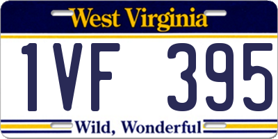 WV license plate 1VF395