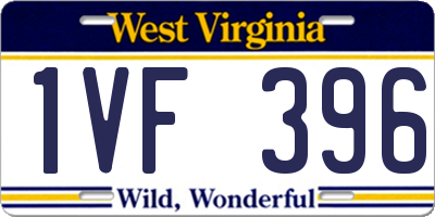 WV license plate 1VF396