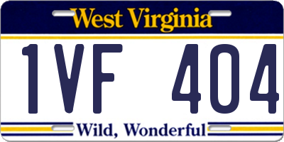 WV license plate 1VF404