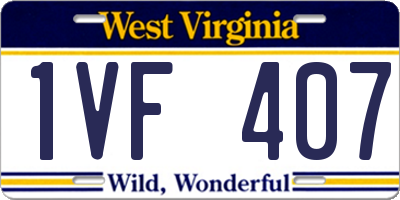 WV license plate 1VF407
