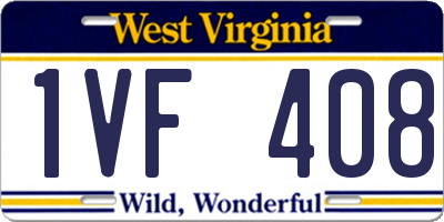 WV license plate 1VF408