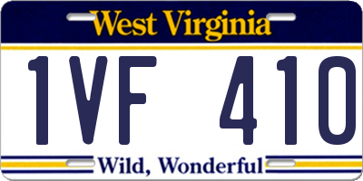 WV license plate 1VF410