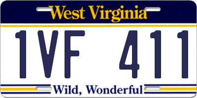 WV license plate 1VF411