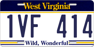 WV license plate 1VF414