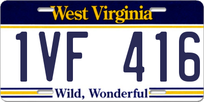 WV license plate 1VF416