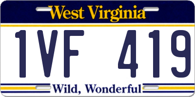 WV license plate 1VF419