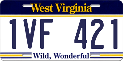 WV license plate 1VF421