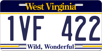 WV license plate 1VF422