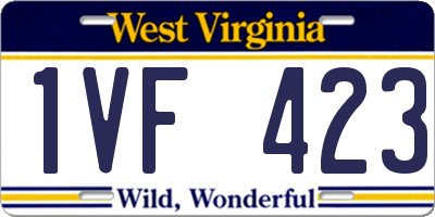 WV license plate 1VF423