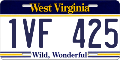 WV license plate 1VF425