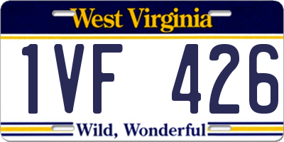 WV license plate 1VF426