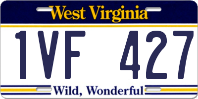 WV license plate 1VF427