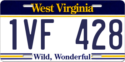 WV license plate 1VF428