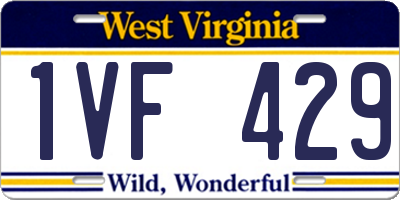WV license plate 1VF429