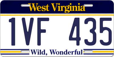 WV license plate 1VF435