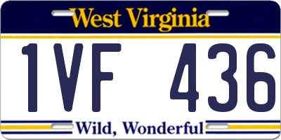 WV license plate 1VF436