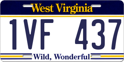 WV license plate 1VF437