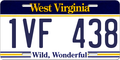 WV license plate 1VF438