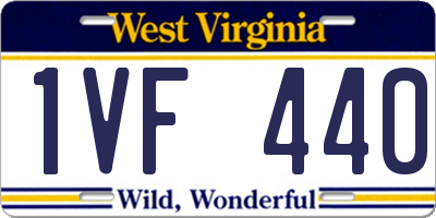 WV license plate 1VF440