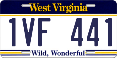 WV license plate 1VF441