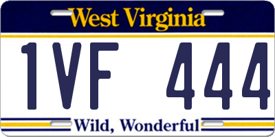 WV license plate 1VF444
