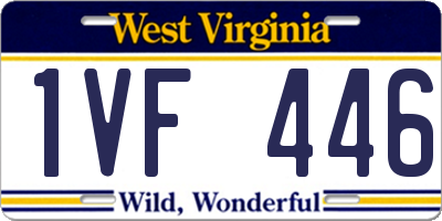 WV license plate 1VF446