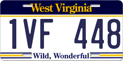 WV license plate 1VF448