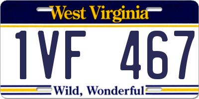 WV license plate 1VF467