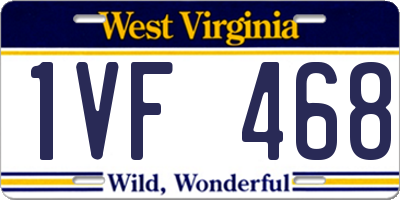 WV license plate 1VF468