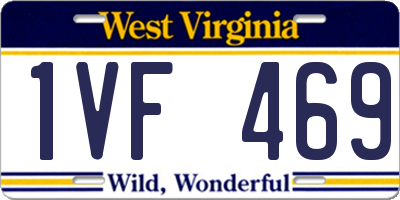 WV license plate 1VF469