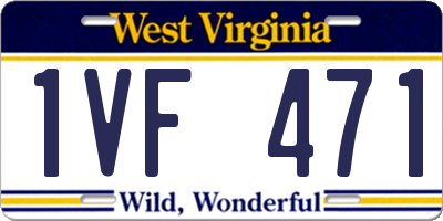 WV license plate 1VF471