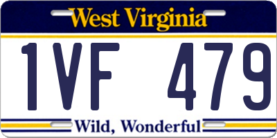 WV license plate 1VF479