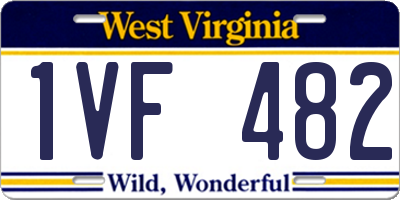 WV license plate 1VF482