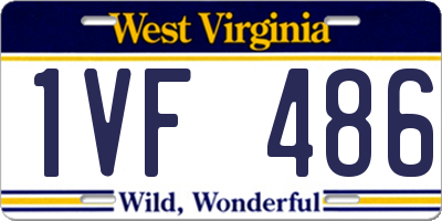 WV license plate 1VF486