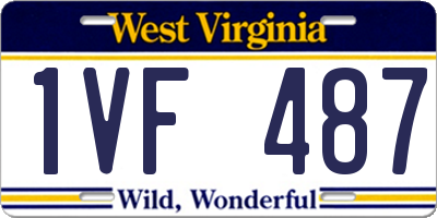WV license plate 1VF487