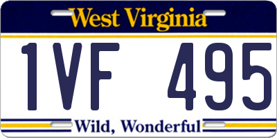 WV license plate 1VF495