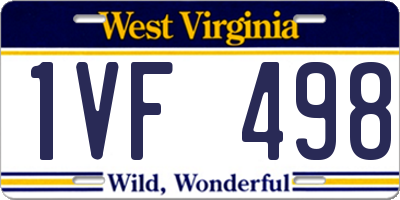 WV license plate 1VF498