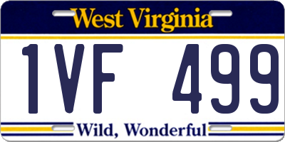 WV license plate 1VF499