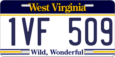 WV license plate 1VF509