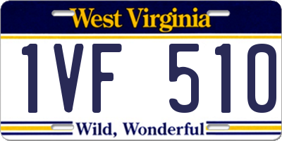WV license plate 1VF510